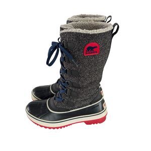 Sorel Boots Womens 5 Tivoli Winter Waterproof Black Lace Up Tall Classic Lined